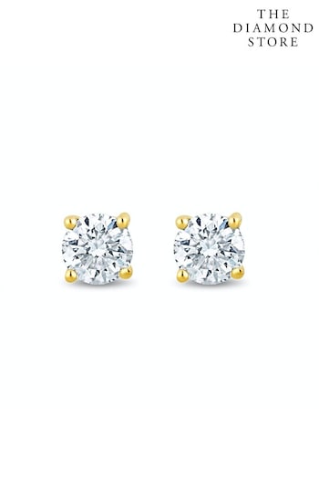 The Diamond Store White Lab Diamond Stud Earrings 0.10ct H/Si Quality in 9K Gold - 2.4mm (P34033) | £129