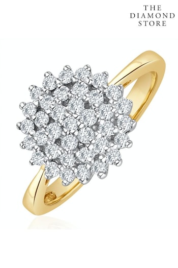 The Diamond Store White 9K Gold Diamond Cluster Ring 0.50ct (P34069) | £559