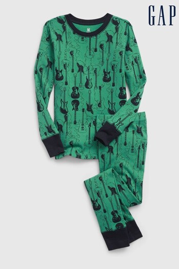 Gap Green Guitar Print Long Sleeve Pyjama Set (P34874) | £25