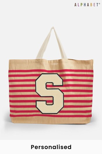 Personalised Large Letter Monogrammed Beach Bag by Alphabet (P34969) | £20