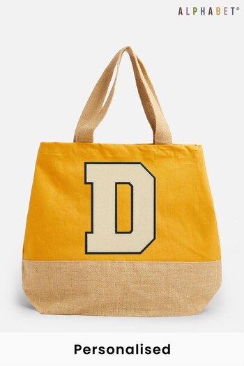Personalised Large Letter Monogrammed Beach Bag by Alphabet (P34970) | £20