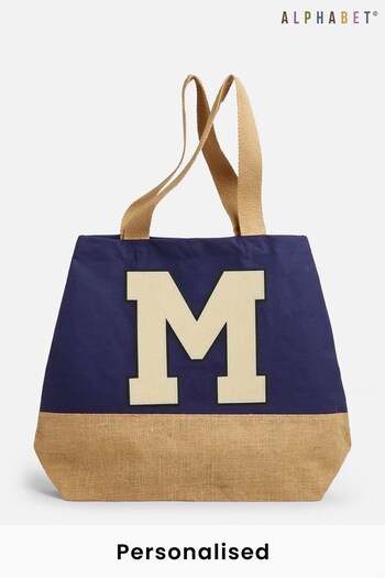 Personalised Large Letter Monogrammed Beach Bag by Alphabet (P34971) | £20