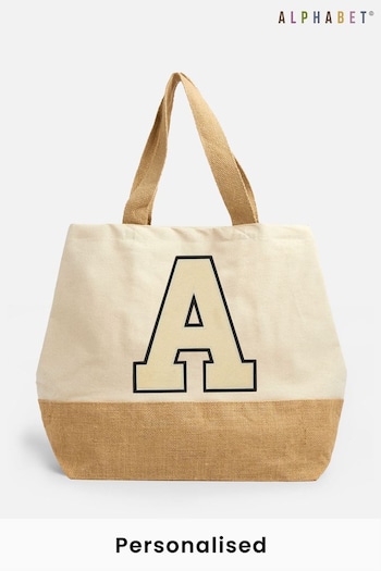Personalised Large Letter Monogrammed Beach Bag by Alphabet (P34972) | £20