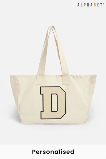 Personalised Large Letter Monogrammed Beach Bag by Alphabet (P34974) | £20