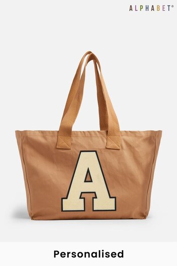 Personalised Large Letter Monogrammed Beach Bag by Alphabet (P34975) | £20