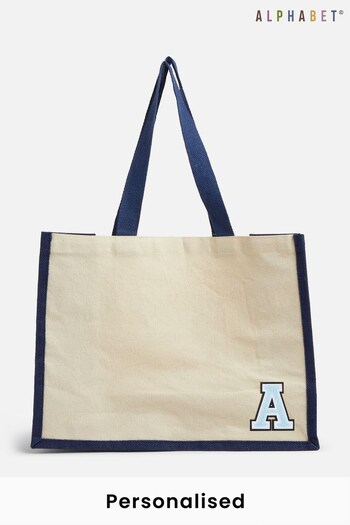 Personalised Small Letter Monogrammed Beach Bag by Alphabet (P34978) | £15