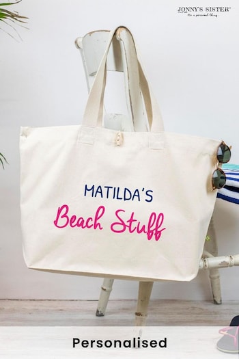 Personalised Organic Canvas Beach Bag by Jonny's Sister (P35424) | £26