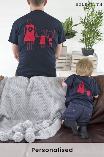 Personalised Adult Super Dad T-Shirts by Solesmith (P35631) | £25