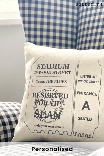 Personalised Football Ticket Cushion by Solesmith (P35636) | £30