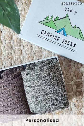 Personalised Camping Socks in a Box by Solesmith (P35642) | £24