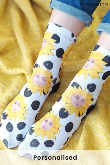 Personalised Sunflower Photo Socks by Solesmith (P35677) | £19