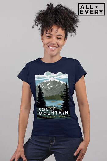 All + Every French Navy US National Parks Rocky Mountain National Park Women's T-Shirt (P36034) | £23