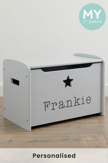 Personalised Grey Star Design Toy Box by My 1st Years (P37633) | £90