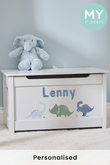 Personalised Grey Dino Toy Box by My 1st Years (P37637) | £135