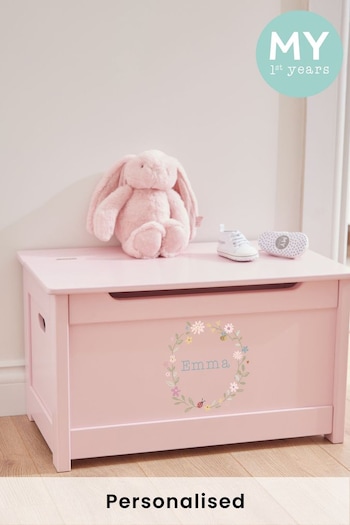 Personalised Pink Floral Toy Box by My 1st Years (P37638) | £135