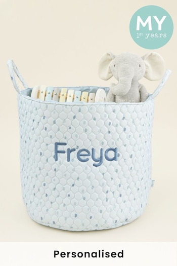 Personalised Large Blue Polka Dot Storage Bag with Luxury Gift Box by My 1st Years (P37644) | £42