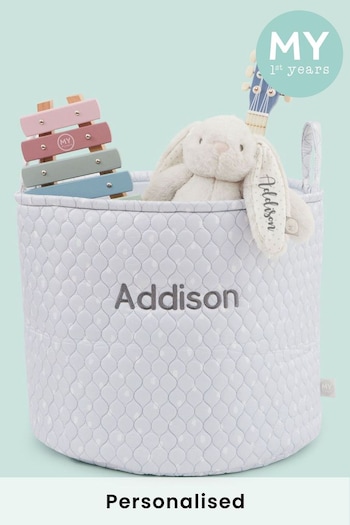 Personalised Large Grey Polka Dot Storage Bag with Luxury Gift Box by My 1st Years (P37645) | £42