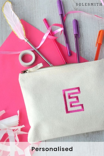 Persoanlised Embroidered Letter Pencil Case by Solesmith (P38182) | £15