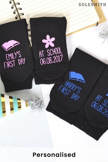 Personalised First Day of School Socks by Solesmith (P38184) | £12