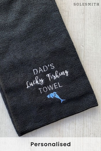 Personalised Lucky Fishing Towel by Solesmith (P38194) | £16