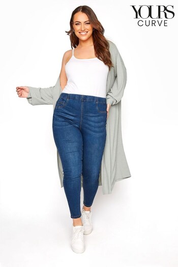 Yours Curve Mid Blue Crop Jenny Jegging (P38983) | £24
