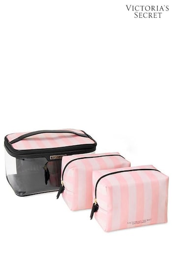 Victoria's Secret Pink Iconic Stripe 3 in 1 Makeup Bag Toilet (P39918) | £35