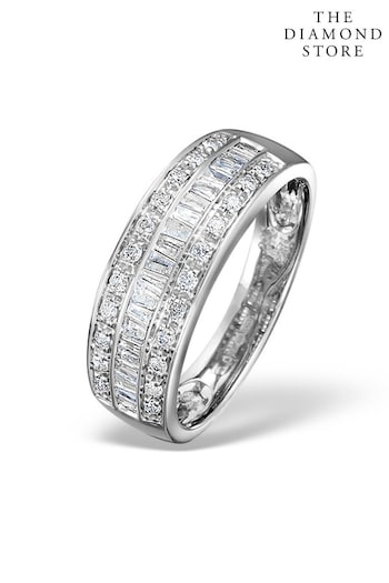 The Diamond Store White Eternity Ring Baguette Diamond 0.22ct in 9K White Gold (P40560) | £765