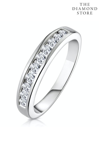 The Diamond Store White Rae 0.50CT Lab Diamond Half Eternity Ring 9K White Gold (P40576) | £449