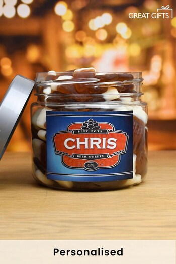 Personalised Pint Pots Sweet Jar - Small by Great Gifts (P42669) | £13