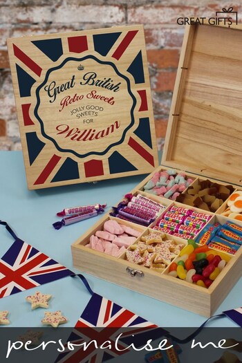 Personalised Great British Retro Sweets Box by Great Gifts (P42670) | £32