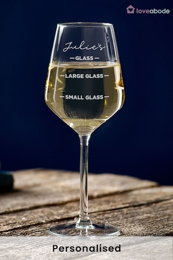 Personalised Wine Glass by Loveabode (P43300) | £17