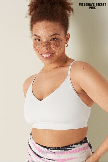 Victoria's Secret PINK Optic White Lightly Lined Low Impact Sports Bra (P46097) | £26