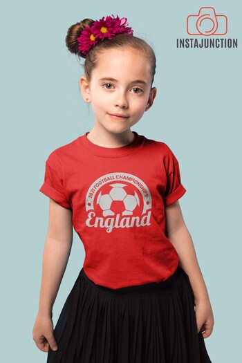 Instajunction Red England Football Championship Euros Supporter Kid's T-Shirt (P46362) | £12