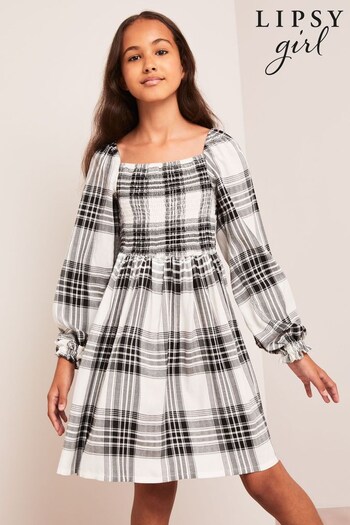 Lipsy Black Check Shirred Dress (P46549) | £28 - £36