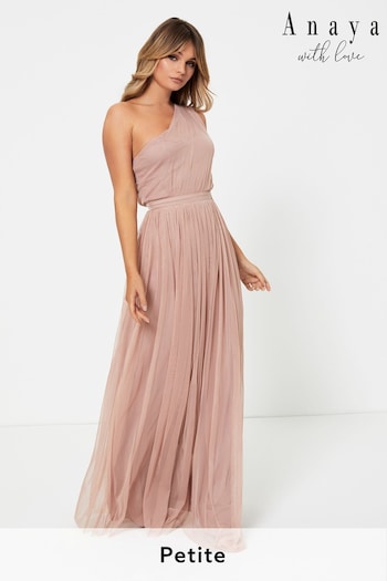 Anaya With Love Light Pink Petite One Shoulder Maxi Dress (P46661) | £75