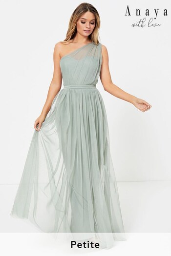 Anaya With Love Sage Green Petite One Shoulder Maxi Dress (P46662) | £75