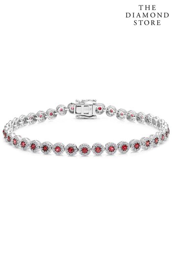 The Diamond Store Red 1.36ct Ruby and 1ct Diamond Stellato Bracelet in 9K White Gold (P46804) | £2,325