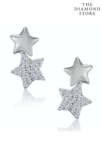The Diamond Store White Lab Diamond Star Earrings You and Me Stellato Collection in 925 Silver (P46808) | £195