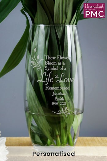 Personalised Life & Love Memorial Vase by PMC (P49419) | £20