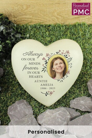 Personalised Forever In our Hearts Photo Upload Memorial Heart by PMC (P50629) | £25