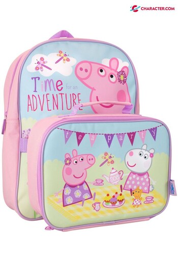 Character Pink Peppa Pig Backpack and Lunch Bag Set (P50736) | £17