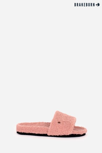 Brakeburn Pink Slider Borg Slippers (P50775) | £28