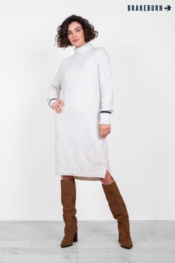 Brakeburn Grey Lagon Knitted Jumper Dress (P50788) | £80