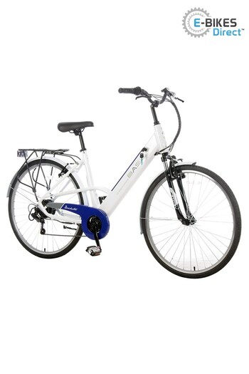 E Bikes WhiteBlue Basis Dorchester Step Through Integrated Electric City Bike 700C 16 Frame (P51179) | £999