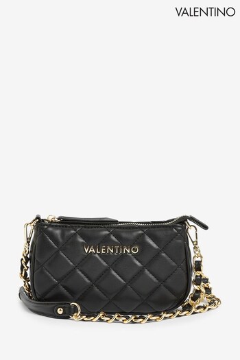 Valentino Bags Black Ocarina Pochette Quilted Chain Crossbody Bag (P51461) | £85