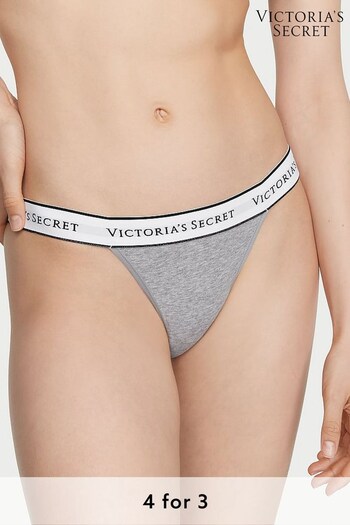 Victoria's Secret Medium Heather Grey Logo Tanga Knickers (P53279) | £9