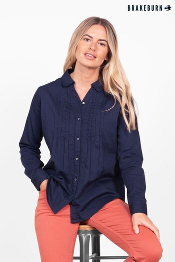 Brakeburn Blue Phoebe Pintuck Shirt (P53592) | £55