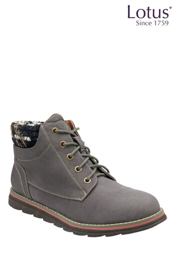 Lotus Footwear Grey Grey Lace-Up Ankle Boots (P53911) | £55