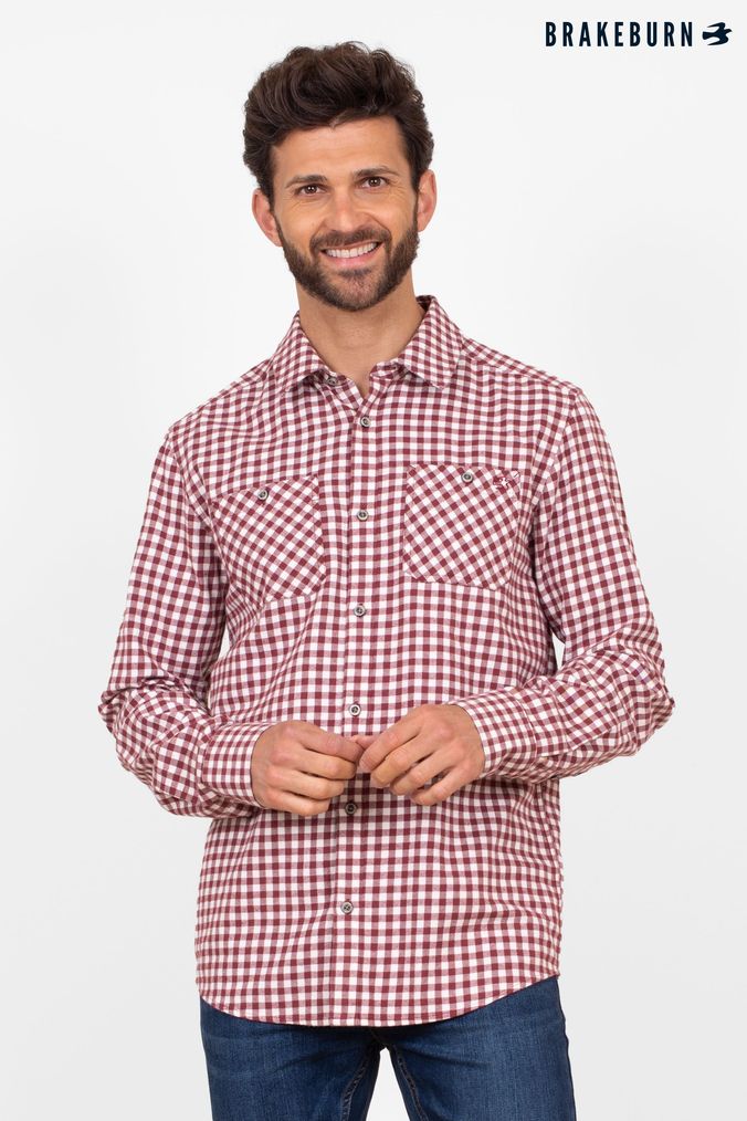 Buy Men s Brakeburn Shirts Online R13 frayed check shirt