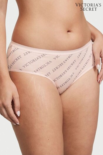 Victoria's Secret Purest Pink Vs Diagonal Logo Smooth Stretch Cotton Hipster Knickers (P55284) | £9
